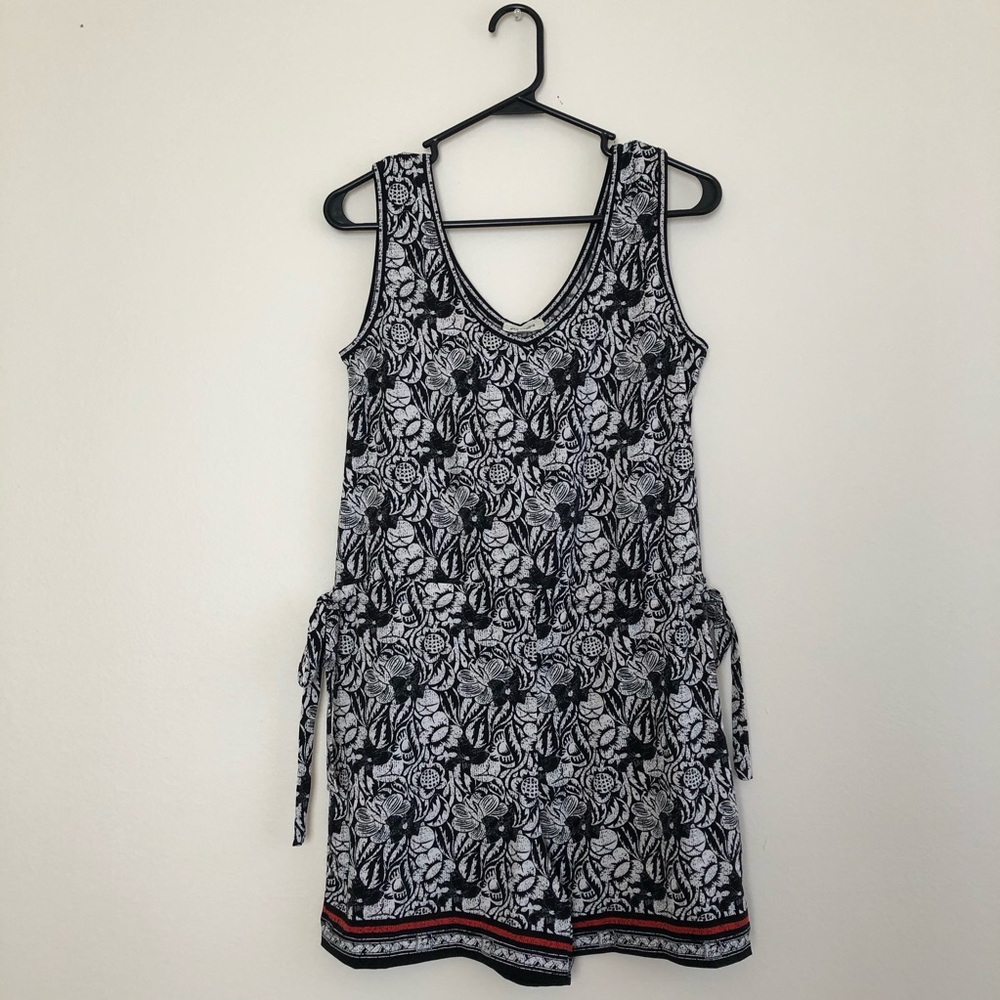 Hawaiian print romper/swimsuit cover up